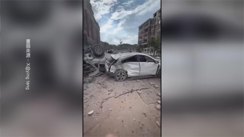山東社區傳大爆炸！　大樓殘骸滿地　車輛被炸翻