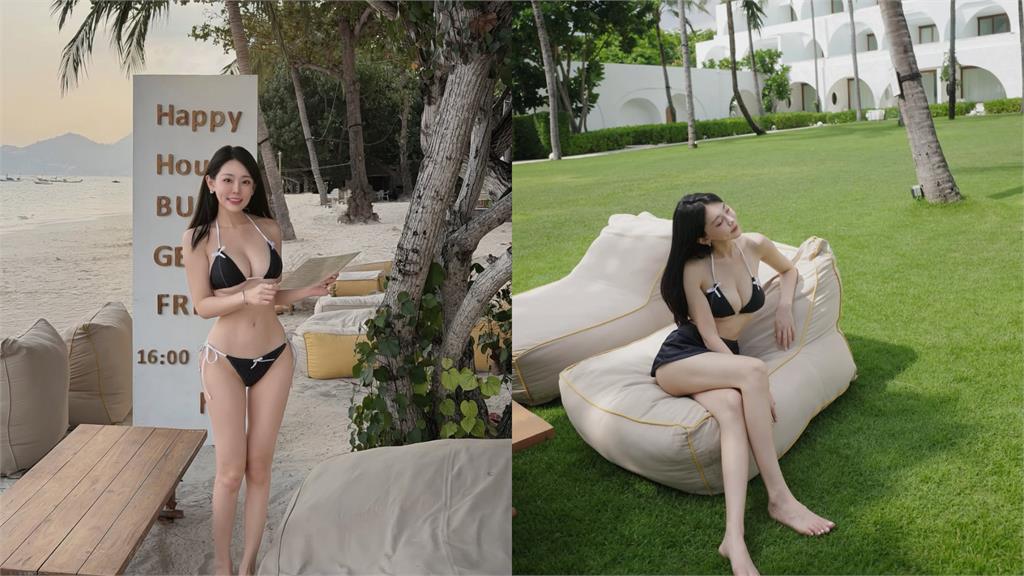 「最美數學老師」海島大解放！凱莉穿「極少布料」比基尼...粉絲理智斷線：回去上課