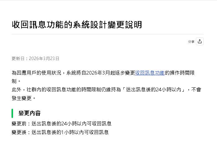 LINE「收回功能」要大改了！「調整細節曝光」官方認：即日將逐步變更