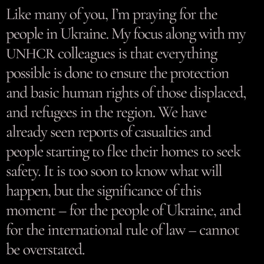 俄烏開戰全球關注　安潔莉娜裘莉「聲援烏克蘭」：盡一切可能保護難民！