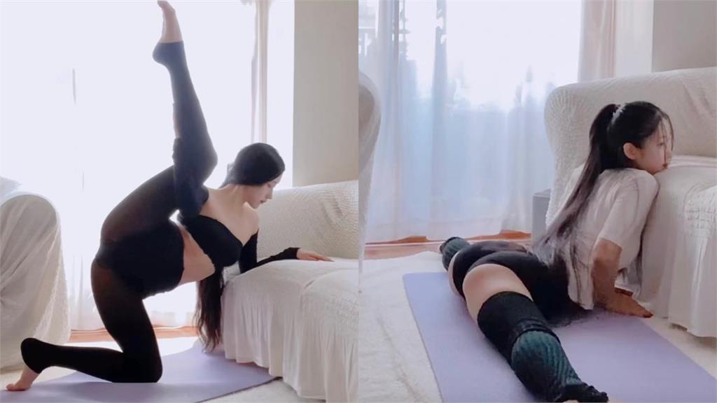 瑜伽正妹逆天長腿「大秀一字馬」！79秒練習影片網嗨翻：好想看更多