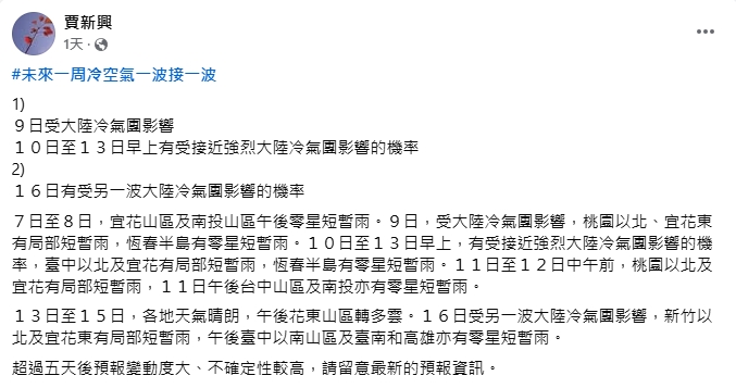 冷氣團接力襲台 「卻不見寒流」?專家曝「1原因」:恐冬天過完都不會來