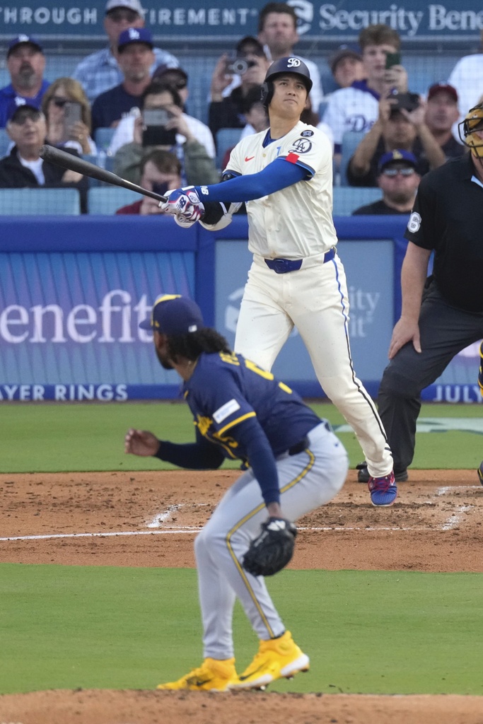 MLB(影)／大谷炸裂並列國聯全壘打王無用　道奇1分差不敵釀酒人