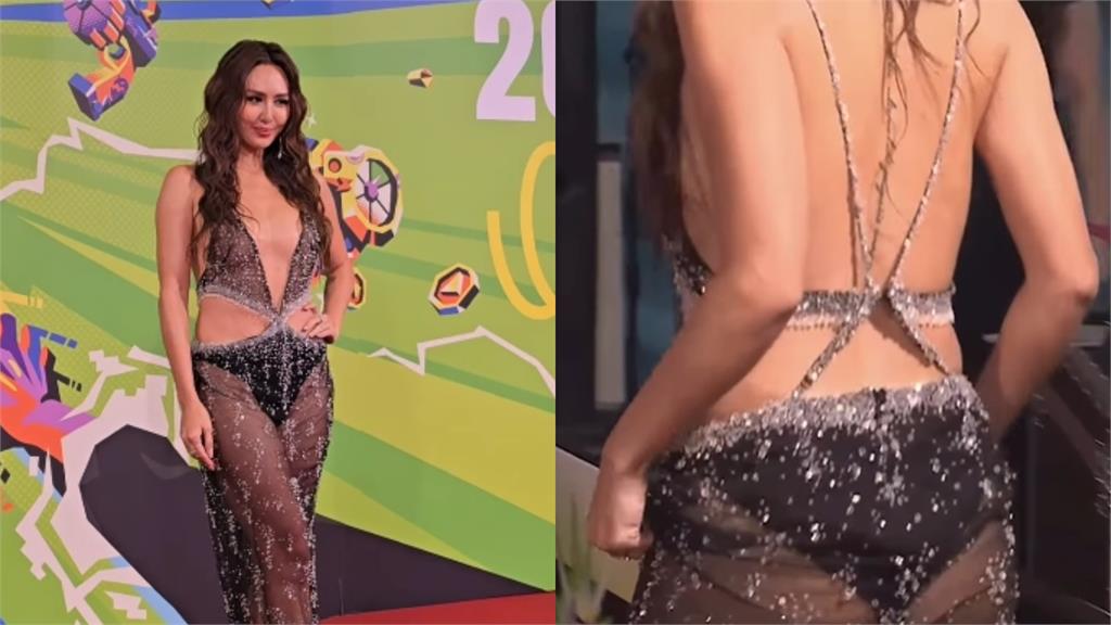 薔薔激辣戰袍「深V開到腰」登走鐘獎紅毯 「透明度99%」暗黑小褲褲現形!