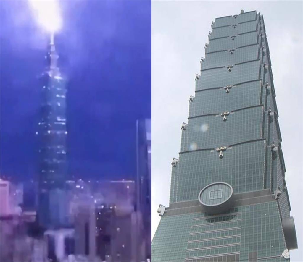雷神報到!「驚蟄」春雷直灌台北101樓頂 夜空閃光震撼畫面登外媒