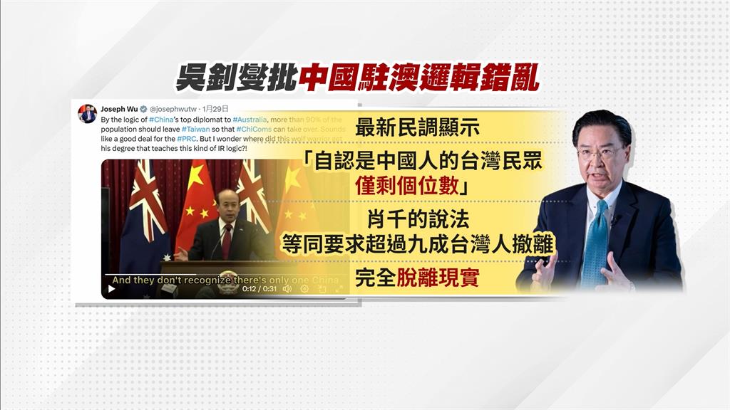 中駐澳大使嗆「不支持統一就離台」　王定宇：肖郎練肖話