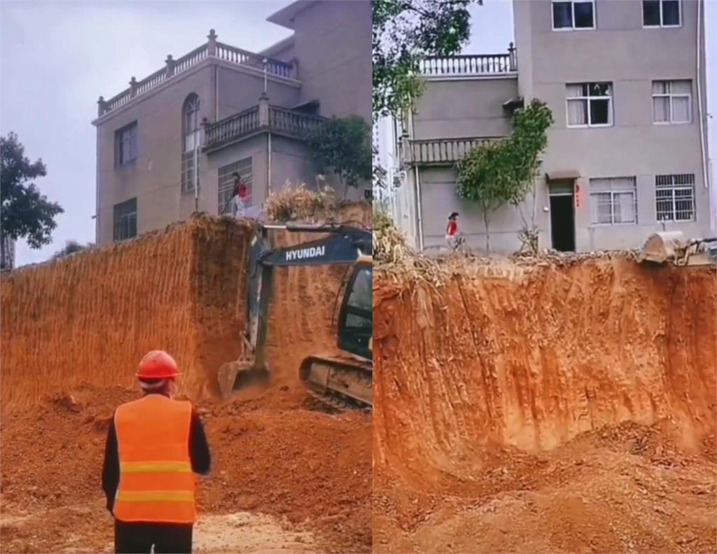 不讓路就與世隔絕！中國釘子戶被挖成「孤島」　官方強硬拆遷惹議