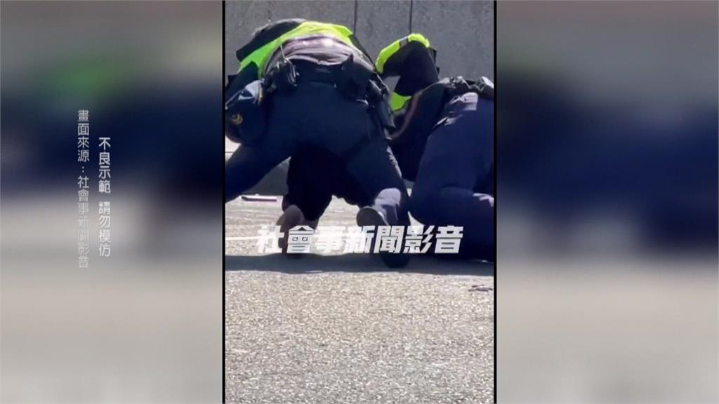 醉男打赤膊街頭大鬧 2警大外割+剪刀腳壓制