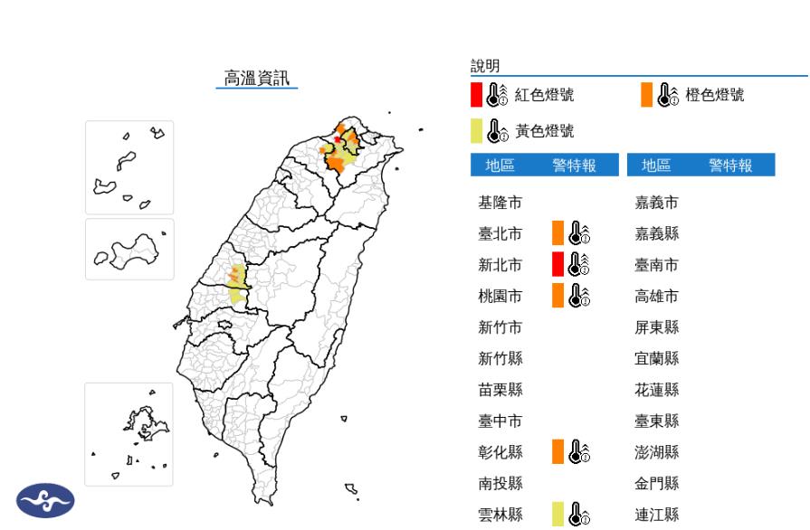 快新聞/太陽好大!5縣市狂響高溫燈號 新北慎防38度高溫