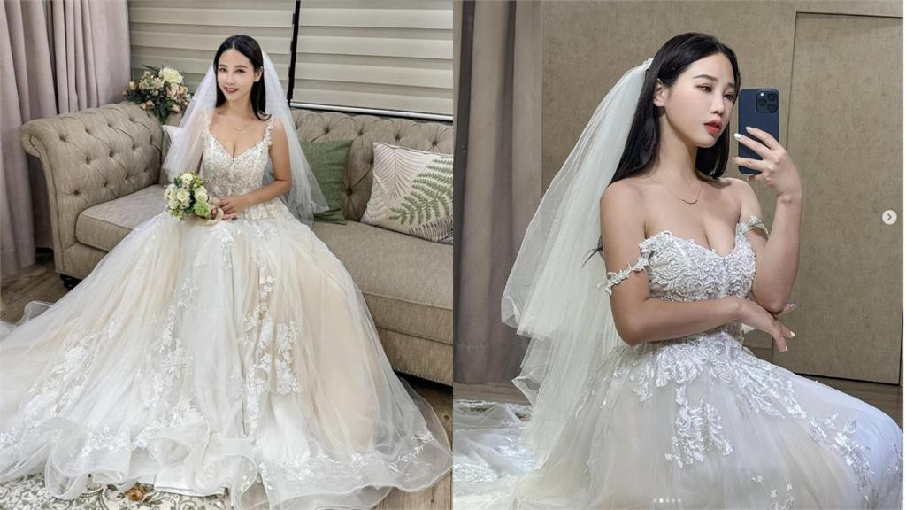 這位人妻太辣…咪妃深V婚紗「暴風曲線失守」!網自首:我不爭氣放大了