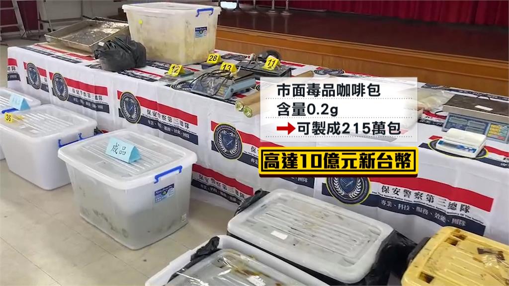 新北、宜蘭破獲製毒工廠 起出市價10億元毒品