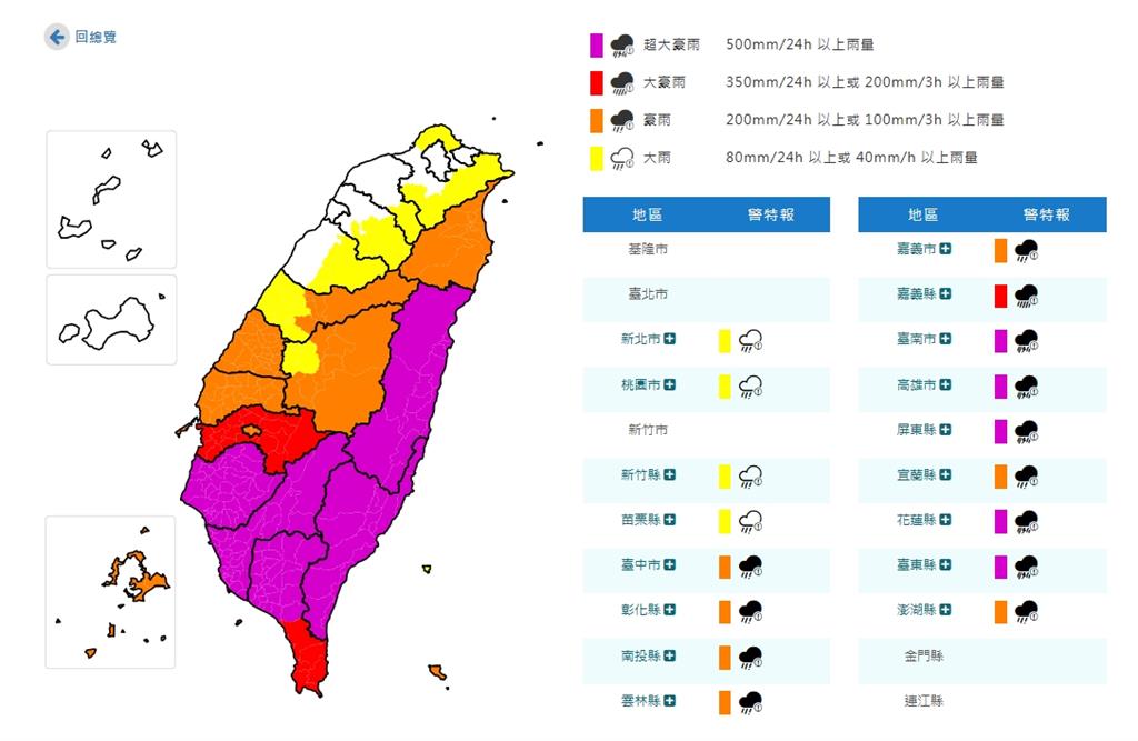 最新／雨還沒下完！南部嚴防超大豪雨　氣象署示警17縣市戒備