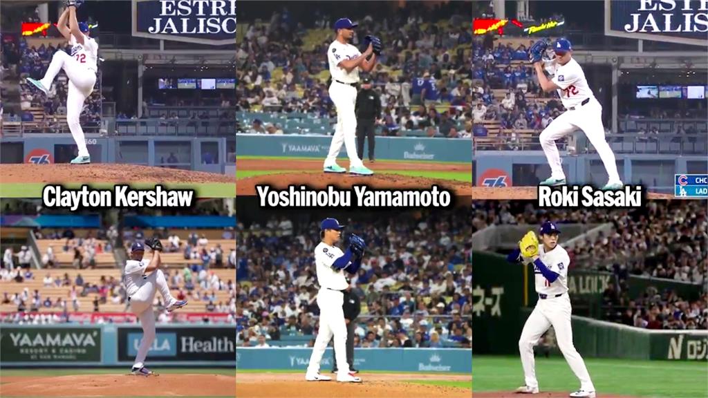 MLB(影)/搞笑!道奇派游擊手上場學克蕭、山本、朗希投球 結果被對手開轟