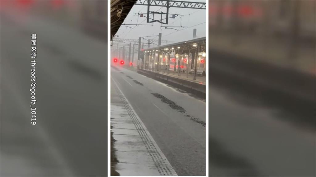 台南大雷雨開炸！　永康馬路淹成河合力推車脫困