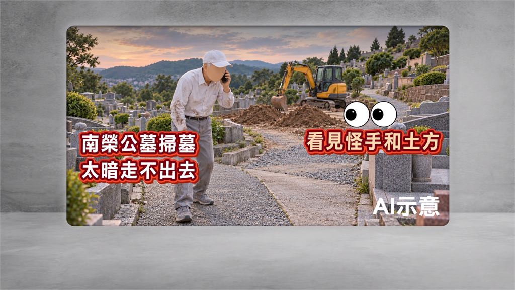 7旬男公墓工作「沒燈回不了家」受困一夜　加派消防人力+空拍機找到人