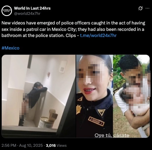 男女警制服沒脫「巡邏車、廁所」衝撞片流出!已婚寶媽「偷吃摀嘴」全都錄