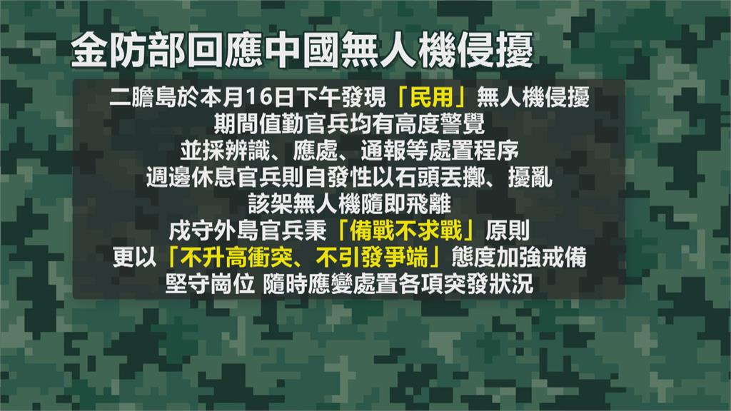 二膽島國軍丟石頭驅離中國無人機　金防部證實