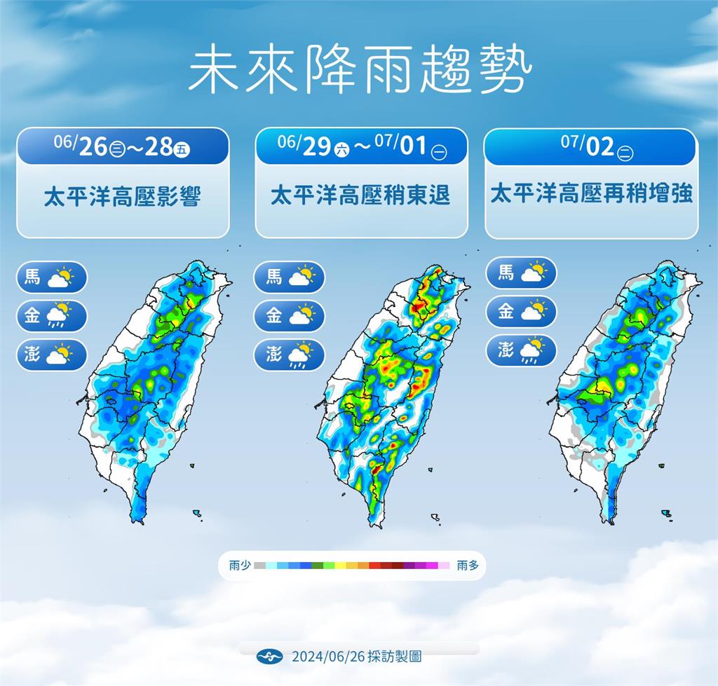 快新聞/明天最熱!全台18縣市熱浪來襲 未來1週降雨區看這裡