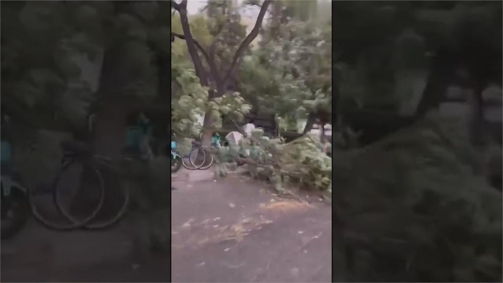 暴風突襲!央視大樓洗窗工劇烈擺盪 如「高空盪鞦韆」