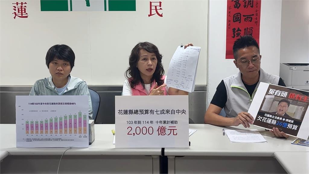 徐榛蔚批中央不照顧花蓮 民進黨:10年來補助花蓮2千億