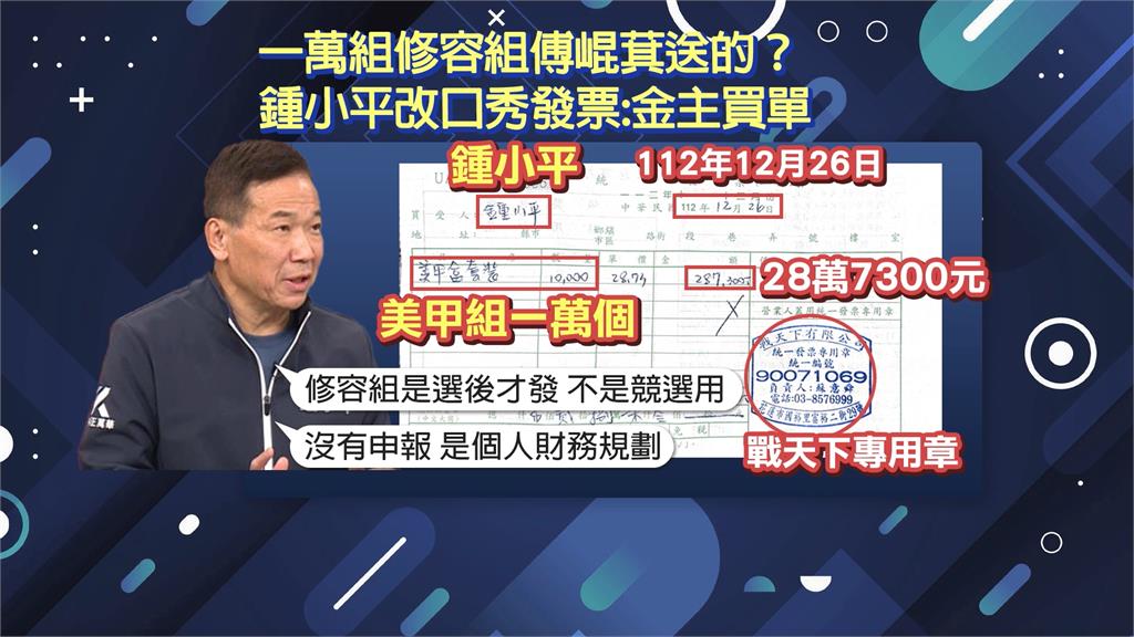 自爆收傅崐萁1萬組競選小物 鍾小平改口:企業主幫忙付錢