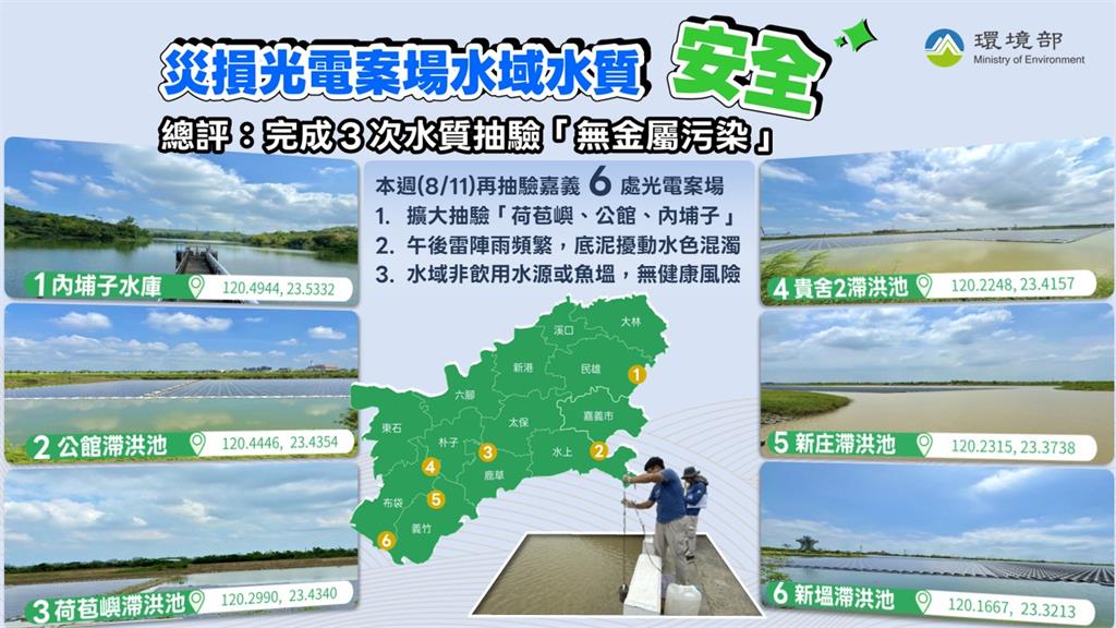 快新聞／安全無虞！嘉義光電案場災損　環境部3度抽驗水質「0污染」
