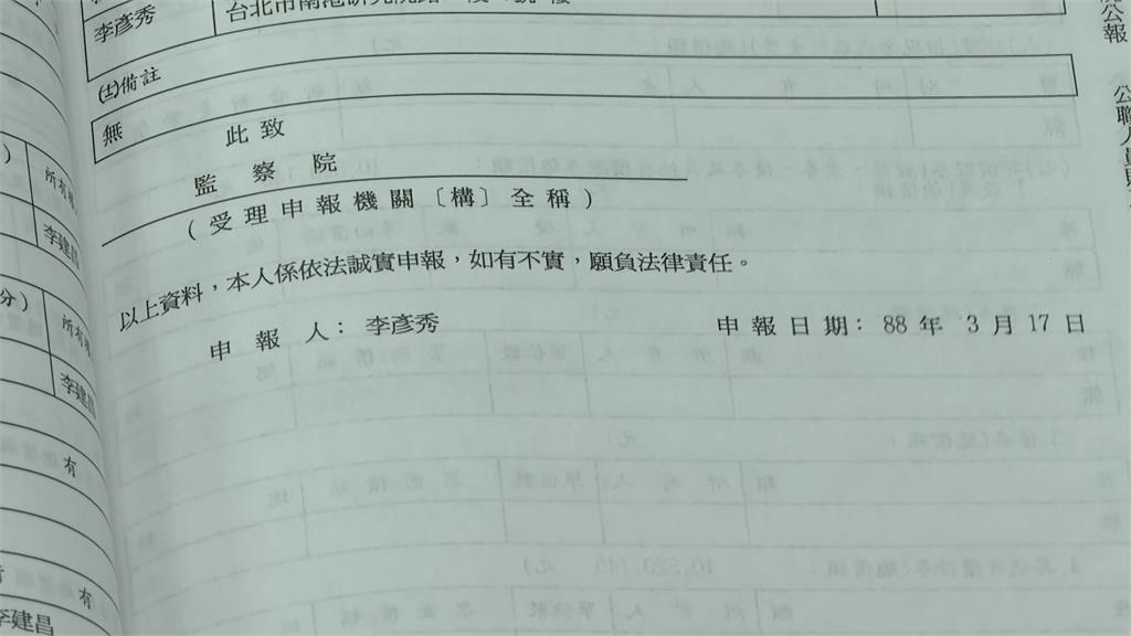 李彥秀財產申報錯很大!「金額、面積搞烏龍」 高嘉瑜轟:刻意漏報?