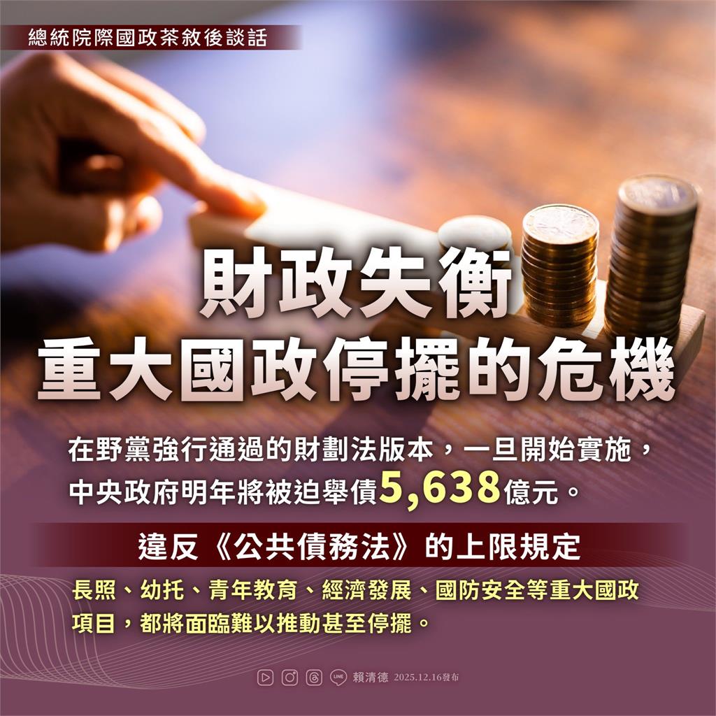 快新聞/賴清德再發文力挺「政院不副署」!怒轟藍白:立法濫權、在野獨裁