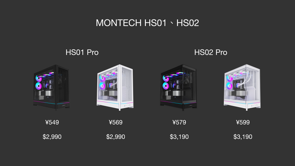 MONTECH 翻轉選擇 HS01 Pro 支援 BTF 背插式主機板的玻璃側透機殼