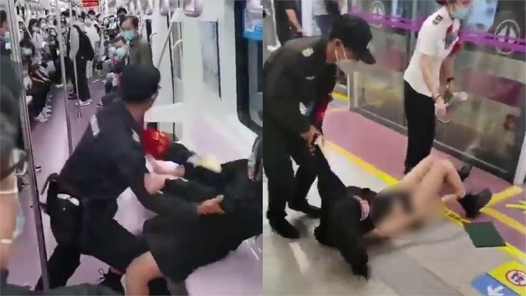 趕人下車動作過當？中國地鐵保全「暴力扒衣女乘客」　網痛批：沒有基本道德