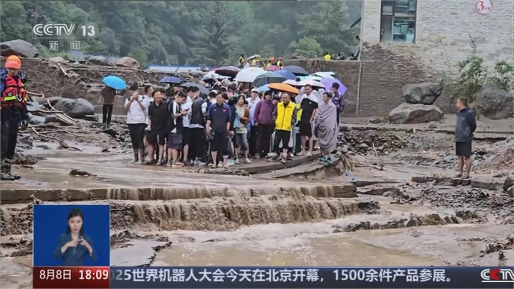 中國甘肅大雨引洪災　至少１０死３３失聯