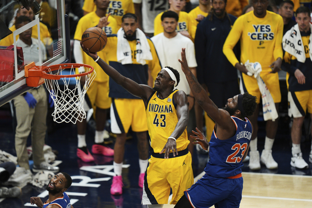 NBA(影)/溜馬主場125:108擊敗尼克 4勝2敗戰績晉級總冠軍賽