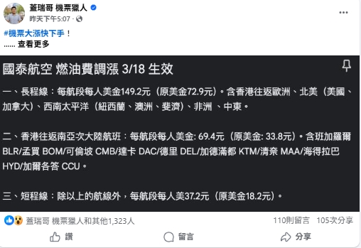 中東局勢升溫「國際油價」再飆升！達人示警「機票必大漲」台灣飛東南亞恐破萬