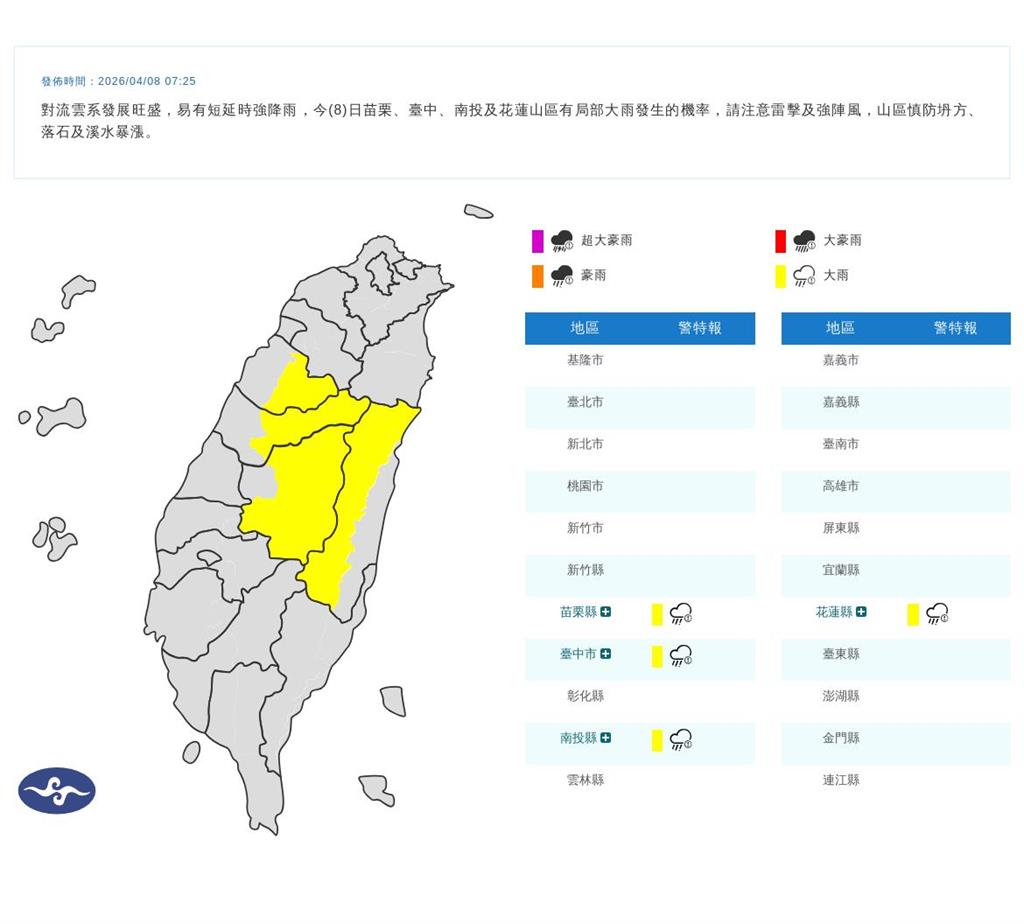 快新聞／上午出門帶傘！4縣市大雨特報