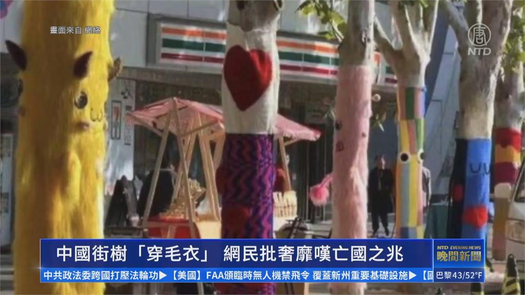 北京行道樹穿「七彩毛衣」保暖　人民卻裹塑膠布禦寒