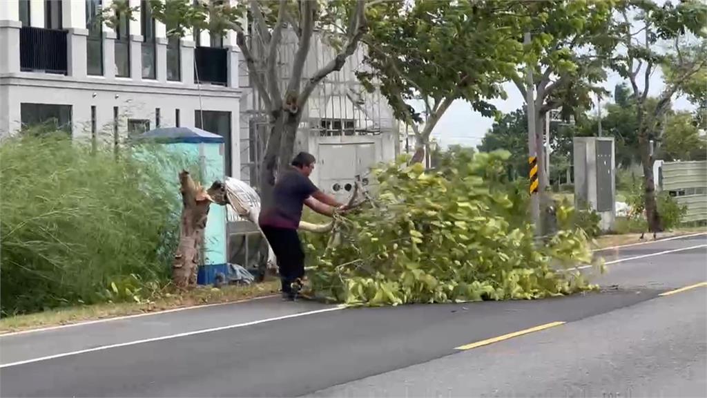 白海豚靠近！宜蘭颳強風　郵局外牆下瓷磚雨.招牌掉落　