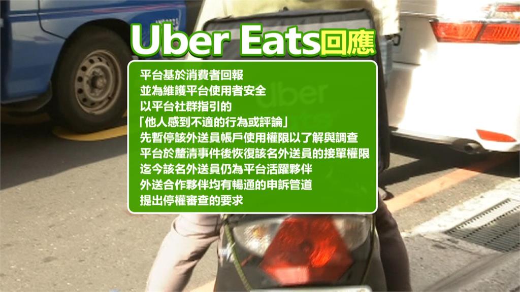 外送員「眼神交流過度」遭停權 工會大力抨擊平台 多看一眼工作沒了?外送員被停權五天 工會批毫無審查程序、業者回應了