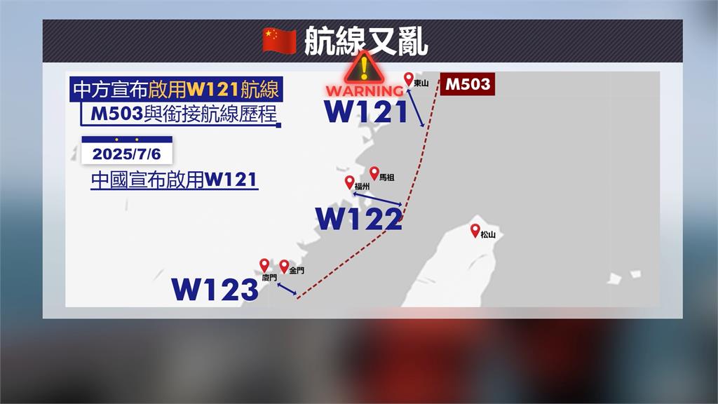 正值我漢光演習！　中國M503航路擴展逼近台海中線