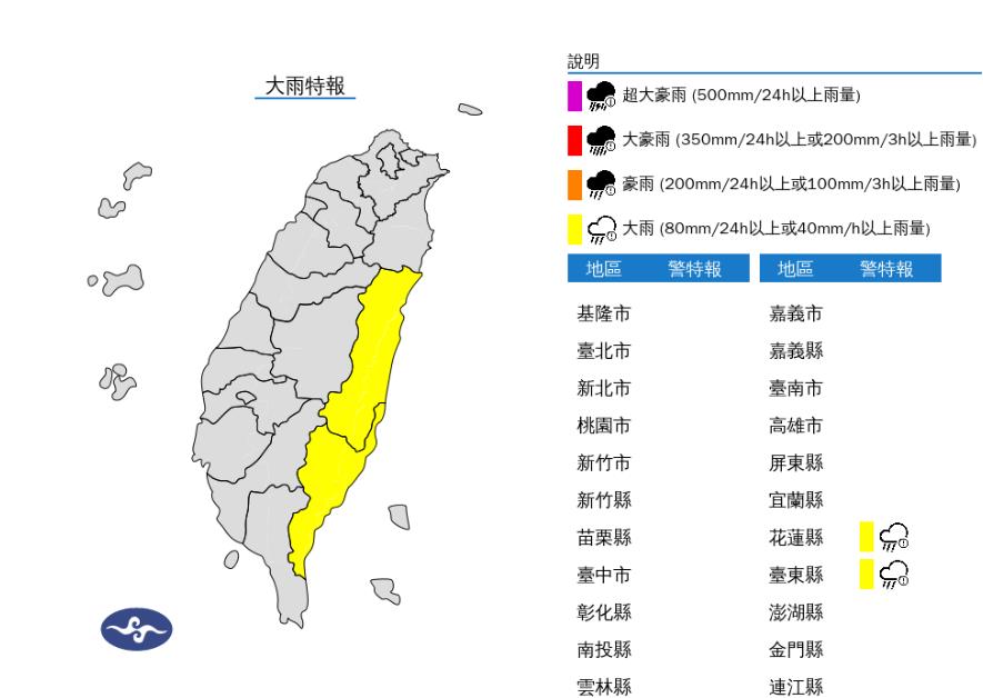 快新聞/下班注意!2縣市大雨特報 氣象署籲「注意雷擊」