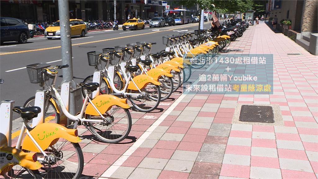 烈日直曬YouBike椅墊溫度高　議員建議租借區加設遮陽棚