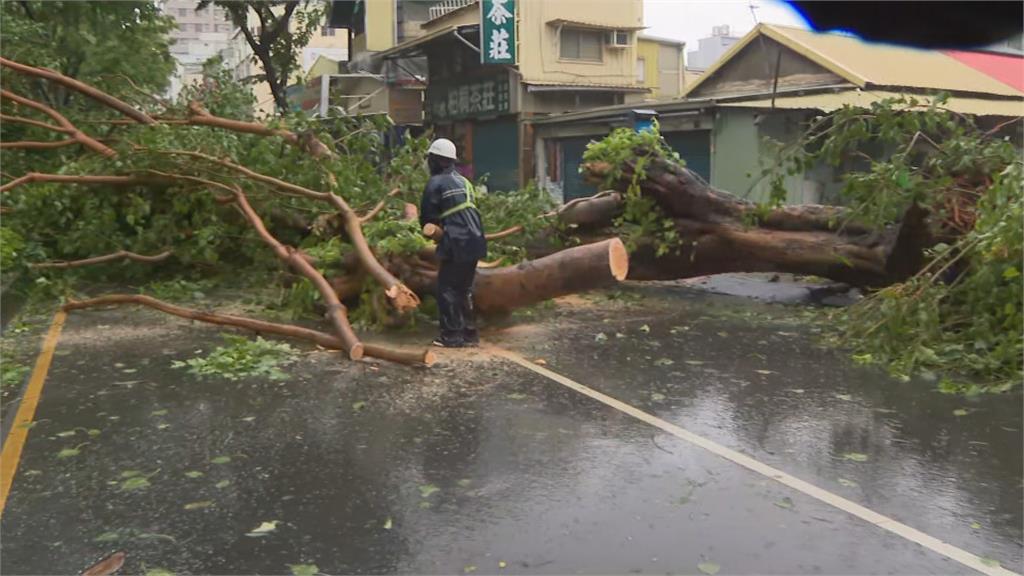 快新聞／杜蘇芮挾雨彈炸台　高雄路樹倒塌壓車、招牌掉落