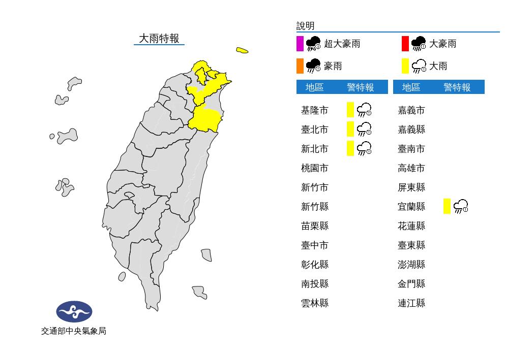 快新聞／北北基宜大雨特報！ 週末北部及東部防豪大雨