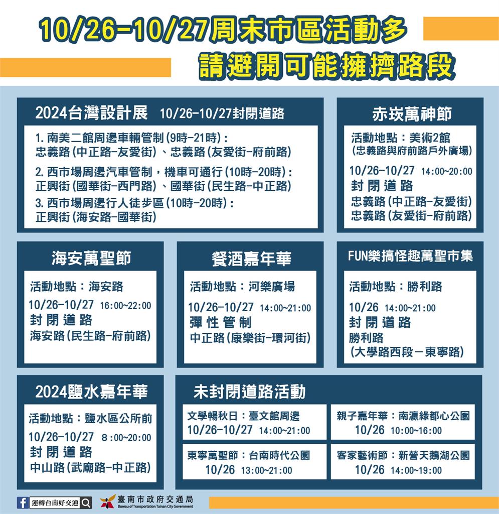 2024台灣設計展10/26啟動 南市多處交管籲利用公車或接駁