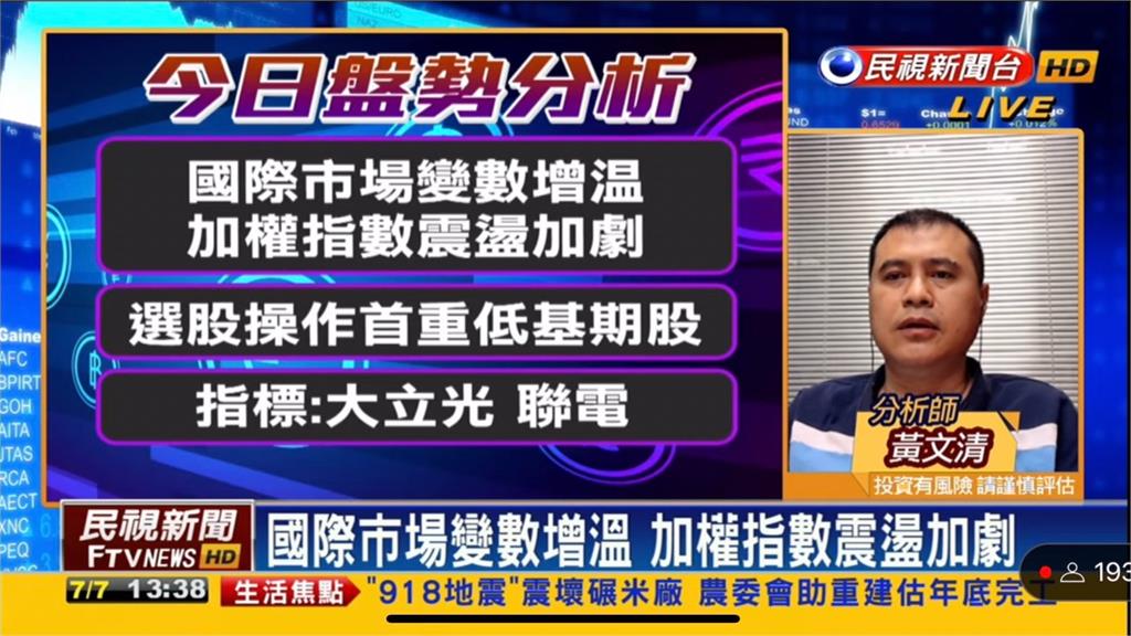 台股看民視/收盤小跌台積電穩軍心!專家曝選股操作首重「低基期股」