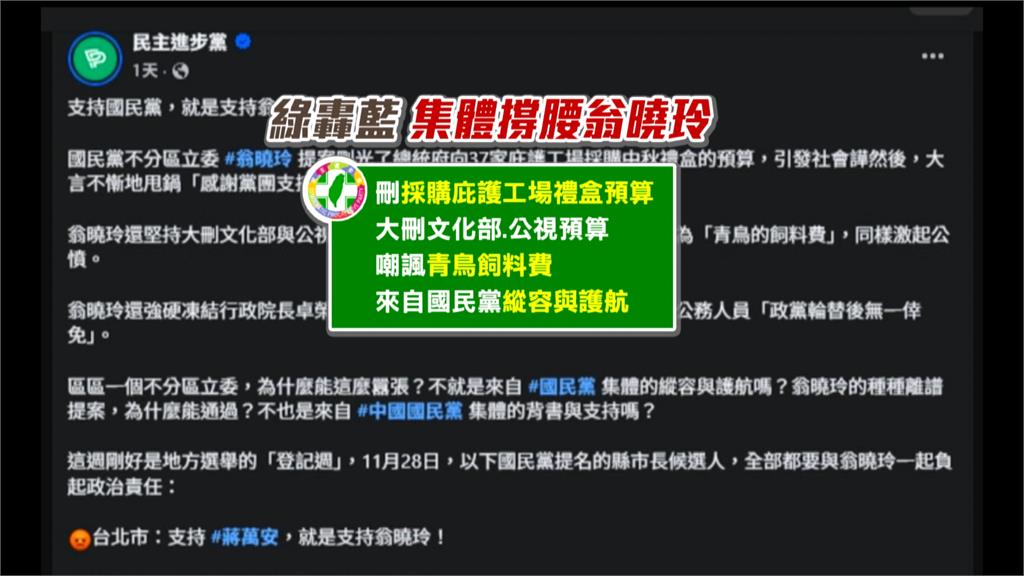 翁曉玲負評飆破八成！　綠強打「怨玲牌」轟藍縱容