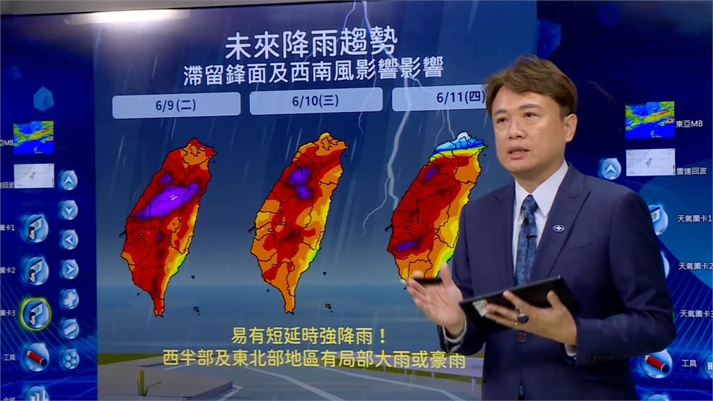 低氣+鋒面還沒完！雷雨再炸10天？　氣象署示警：強降雨一路下到6月中旬