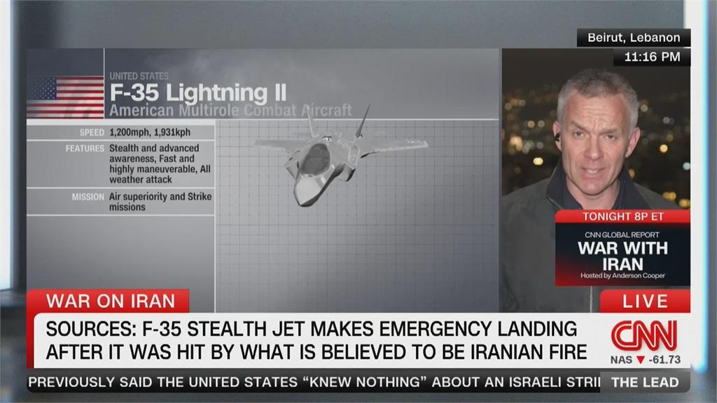 美軍F-35戰機疑遭伊朗擊中迫降 川普嗆「美軍已摧毀伊朗一切」