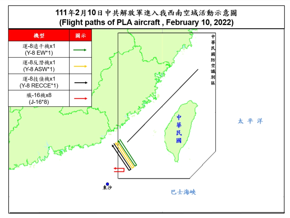 快新聞／中國軍機又來簽到！　「殲-16機」等11架次闖我西南空域