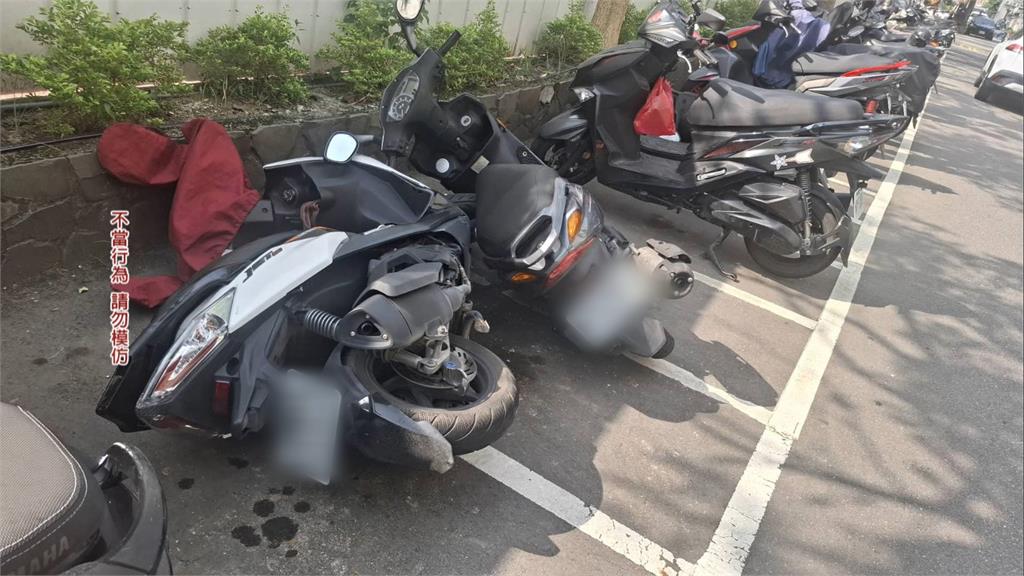 男無故推倒50多輛機車　林口警火速逮人還搜出刀械