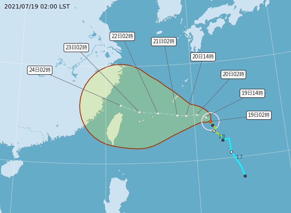 快新聞／「烟花」颱風最快明變中颱！ 氣象局估21日下半天有機會發海警